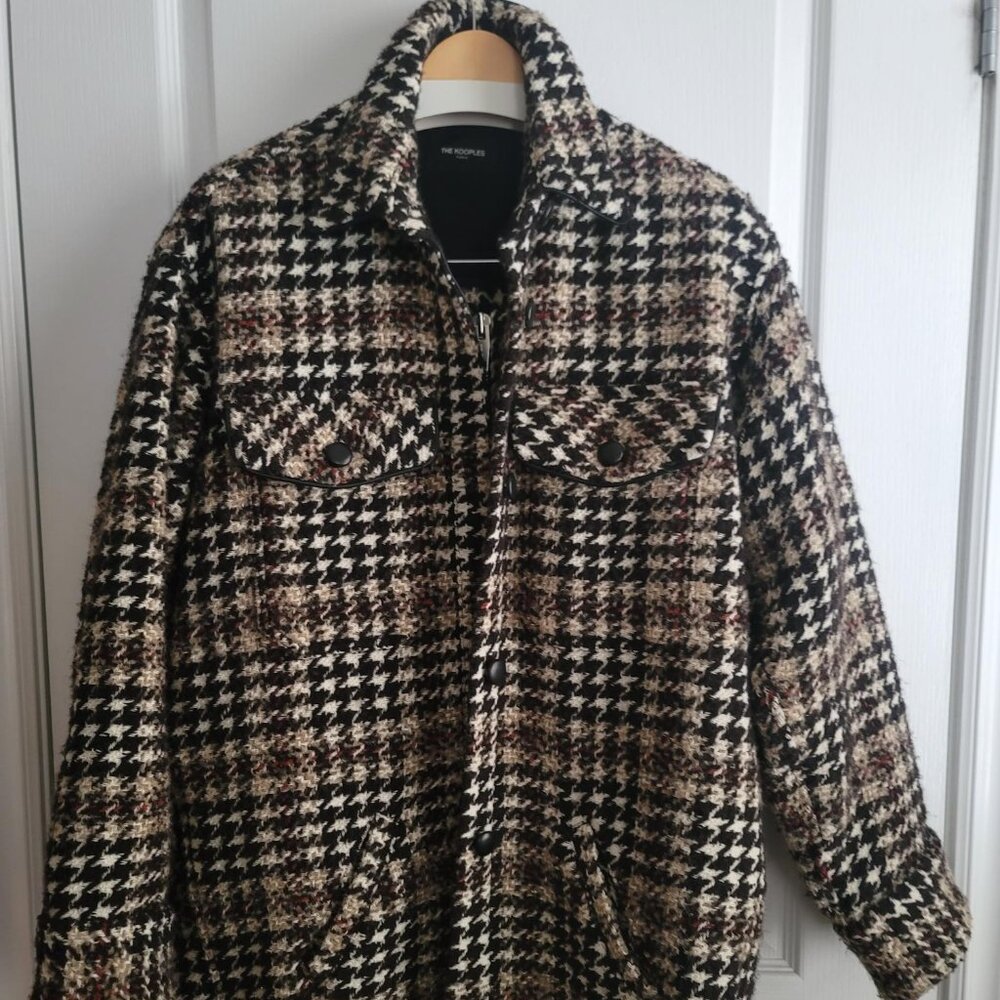 KOOPLES 2pc Wool Blend Shacket/Skirt Set in Plaid